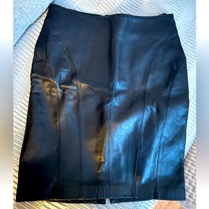 Black bebe genuine leather skirt size 2